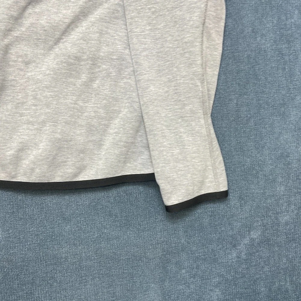 Nike Hoodie Mens Medium Gray Swoosh Logo Full Zip Raglan Sleeve Performance